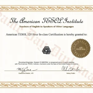 Certificate - TESOL Teaching English To Speakers of Other Languages