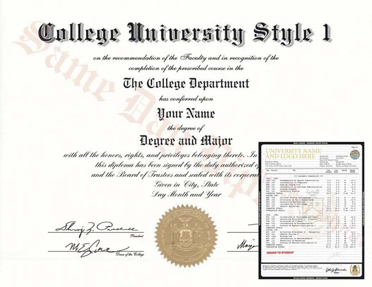 College and University Diploma, Stock Design & Transcripts