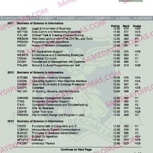 College University Match Transcripts - Australia